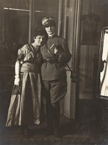 Woman in Uniform, Italy, World War I. Five Silver Gelatin Photographs.